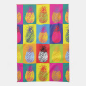 Retro Ananas Pop Art Bright Bold Keuken Print Theedoek (Verticaal)