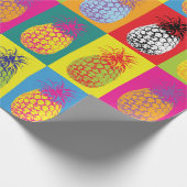 Retro ananas Pop Art Bright Bold Modern Pattern Cadeaupapier (Hoek)