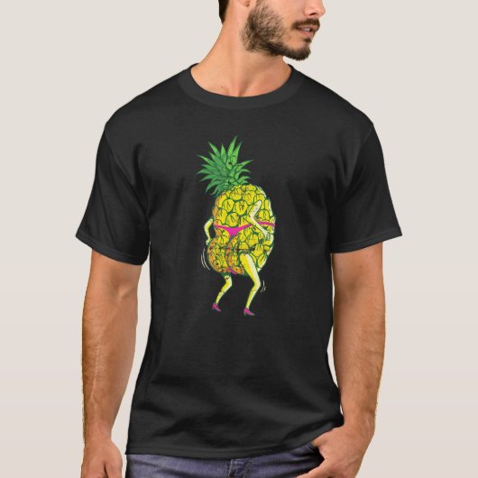 Retro Ananas Tong - Tropische Aloha Beach Graph T-shirt (Voorkant)