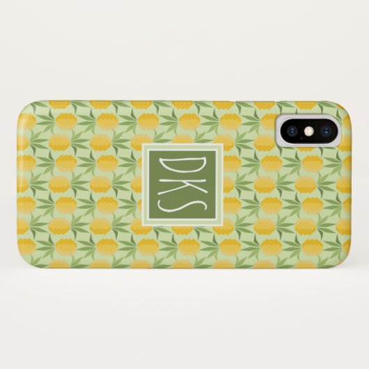 Retro-ananassen | Monogram Case-Mate iPhone Case (Achterkant (horizontaal))