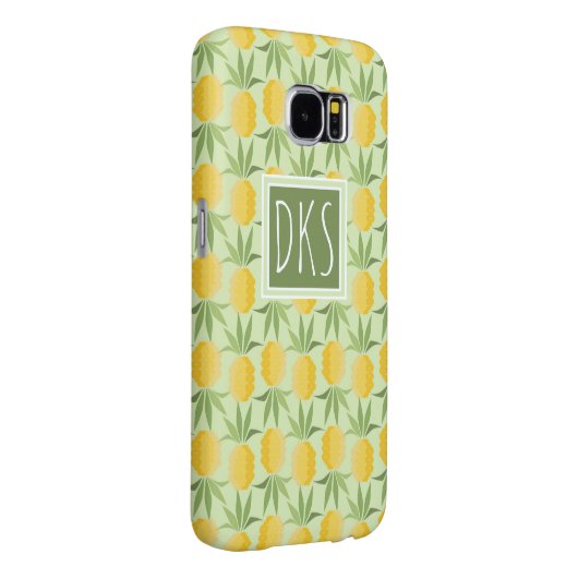 Retro-ananassen | Monogram Case-Mate Samsung Galaxy Hoesje (Back/Rechts)