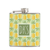 Retro-ananassen | Monogram Heupfles (Voorkant)