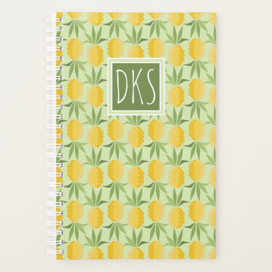 Retro-ananassen | Monogram Planner (Voorkant)
