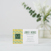 Retro-ananassen | Monogram Visitekaartje (Staand voorkant)