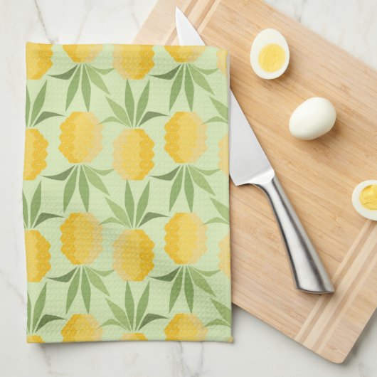 Retro-ananassen Theedoek (Quarter Fold)