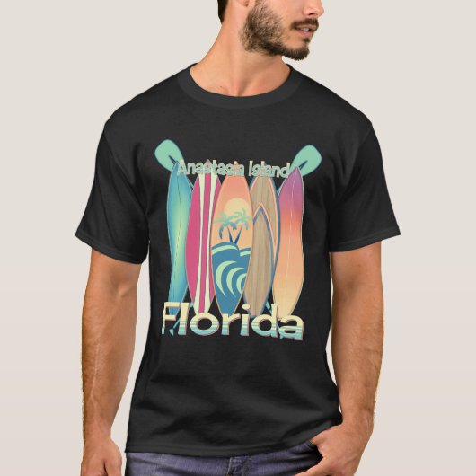 Retro Anastasia Island Florida SUP Stand-up Paddle T-shirt (Voorkant)
