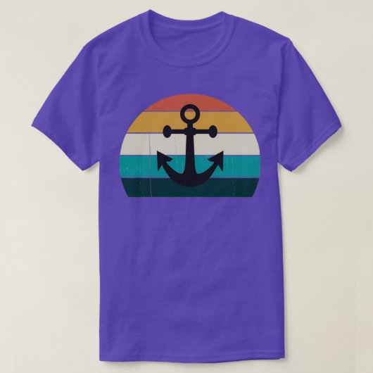 Retro Anchor Sunset Zee Family Cruise Boating Love T-shirt (Design voorkant)