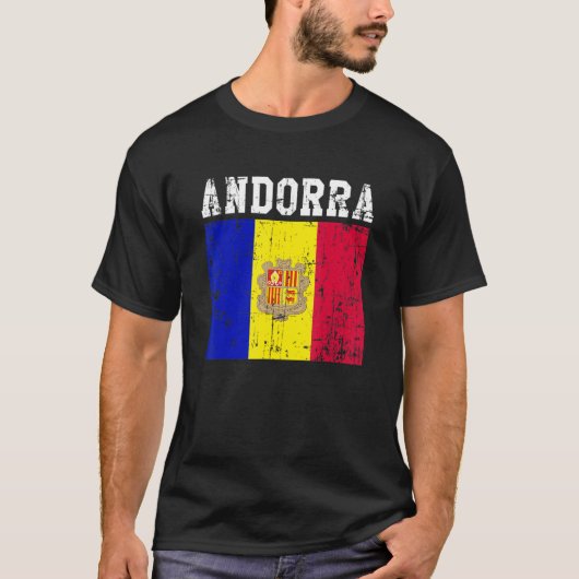 Retro  Andorra Flag Andorra Roots T-shirt (Voorkant)