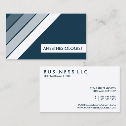 retro ANESTHESIOLOGIST Visitekaartje (Voorkant / Achterkant)