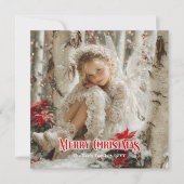 Retro angel download festive Christmas greeting Feestdagenkaart (Voorkant)