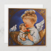  Retro Angel met Baby Jezus Kerstmis Feestdagenkaart (Voorkant / Achterkant)