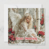 Retro angel printable Christmas season greeting Feestdagenkaart (Voorkant)