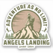 Retro Angels Landing Hike Sunset T-shirt Sticker (Voorkant)
