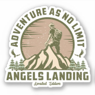 Retro Angels Landing Hike Sunset T-shirt Sticker