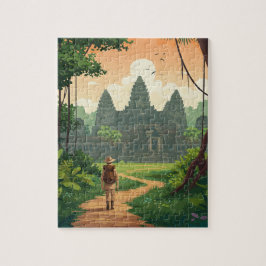  Retro Angkor Wat Cambodja Legpuzzel