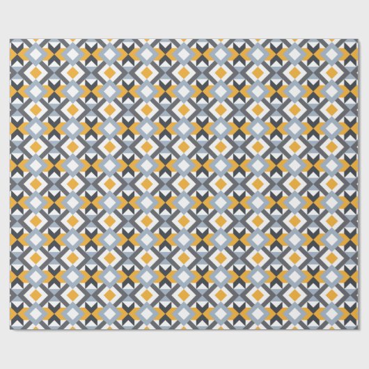 Retro Angles Abstract Geometric Pattern Cadeaupapier (Vlak)