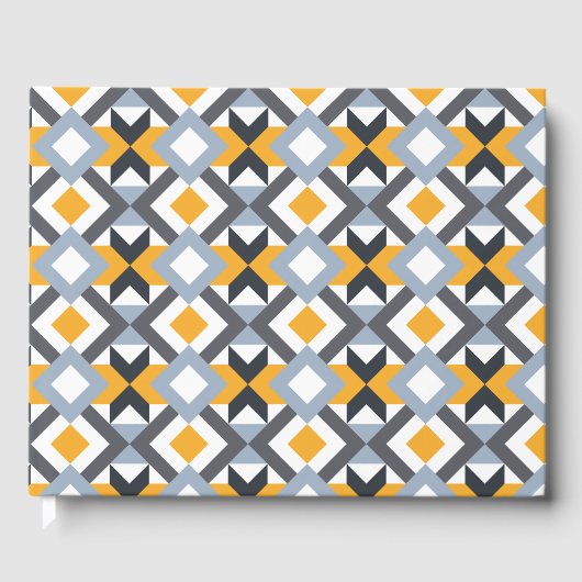 Retro Angles Abstract Geometric Pattern Gastenboek (Voorkant)