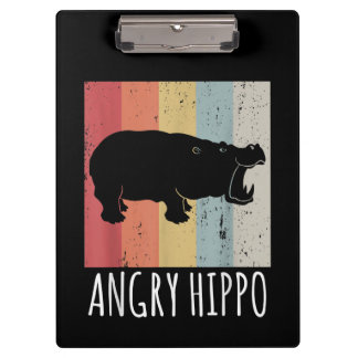Retro Angry Hippo -  Hippopotamus Klembord