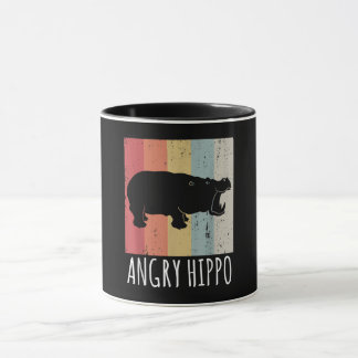 Retro Angry Hippo -  Hippopotamus Mok