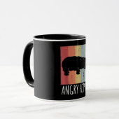 Retro Angry Hippo -  Hippopotamus Mok (Voorkant links)