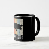 Retro Angry Hippo -  Hippopotamus Mok (Voorkant rechts)