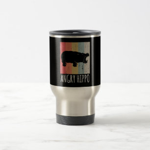 Retro Angry Hippo -  Hippopotamus Reisbeker