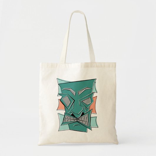 Retro Angular Tiki Mask Canvas tas (Voorkant)