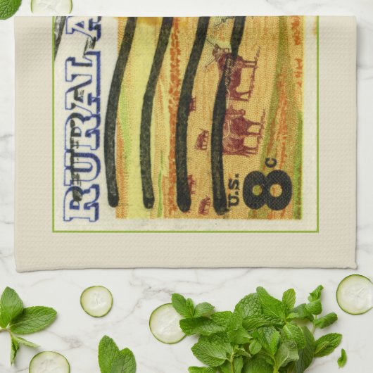 Retro Angus Cattle Theedoek (Gevouwen)