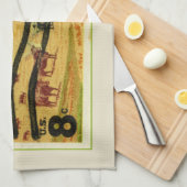 Retro Angus Cattle Theedoek (Quarter Fold)