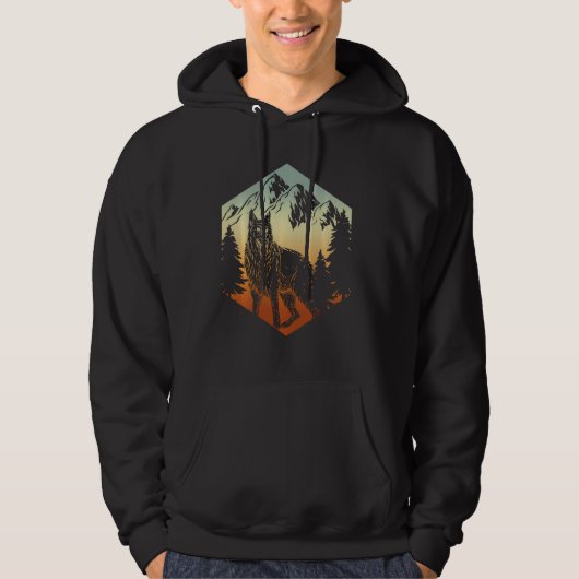 Retro Animal Dog German Shepherd Hoodie (Voorkant)