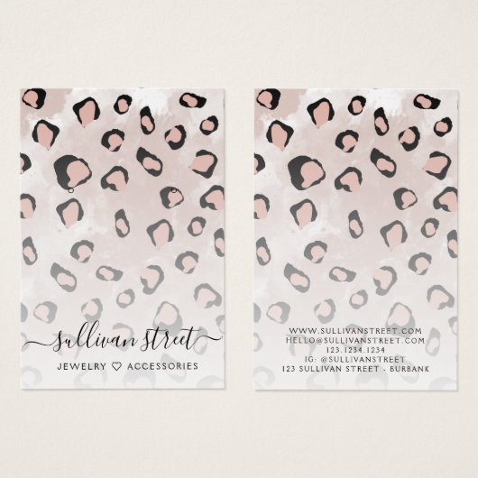 Retro Animal Print Earings Display Kaart (Voorkant /achterkant)