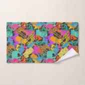 Retro Animal Silhouettes Patroon Bad Handdoek (Handdoek)