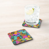 Retro Animal Silhouettes Patroon Bier Onderzetter (Rechterzijde)