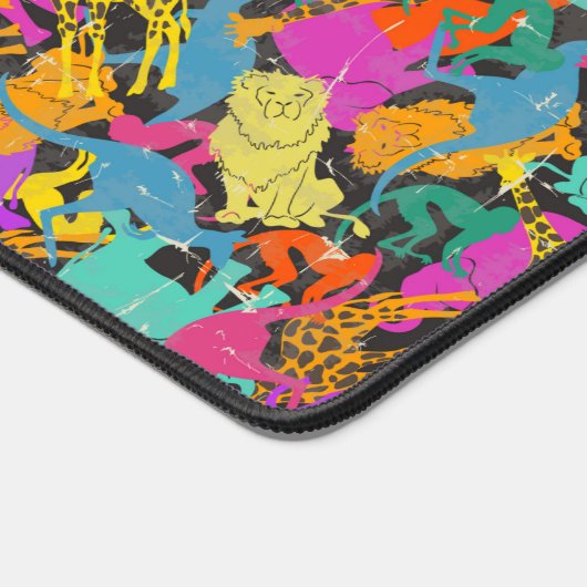 Retro Animal Silhouettes Patroon Bureaumat (Hoek)