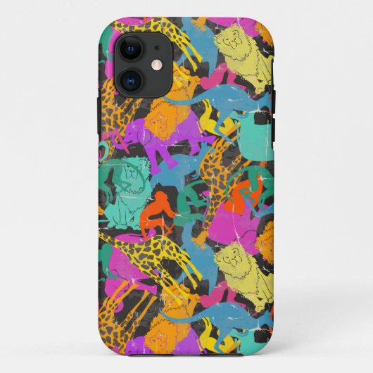 Retro Animal Silhouettes Patroon Case-Mate iPhone Case (Achterkant)