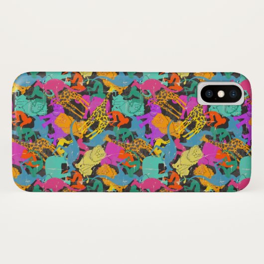 Retro Animal Silhouettes Patroon Case-Mate iPhone Case (Achterkant (horizontaal))