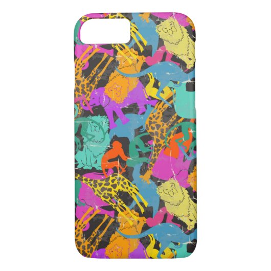 Retro Animal Silhouettes Patroon Case-Mate iPhone Case (Achterkant)