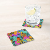 Retro Animal Silhouettes Patroon Kartonnen Onderzetters (Insitu)