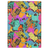 Retro Animal Silhouettes Patroon Klembord (Achterkant)
