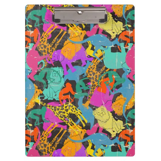 Retro Animal Silhouettes Patroon Klembord (Voorkant)