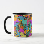 Retro Animal Silhouettes Patroon Mok (Links)
