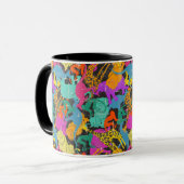 Retro Animal Silhouettes Patroon Mok (Voorkant links)