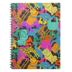 Retro Animal Silhouettes Patroon Notitieboek