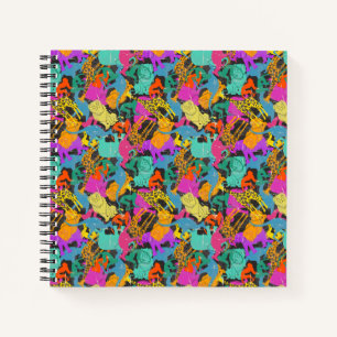 Retro Animal Silhouettes Patroon Notitieboek