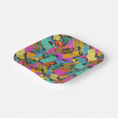 Retro Animal Silhouettes Patroon Papieren Bordje (Gebogen)