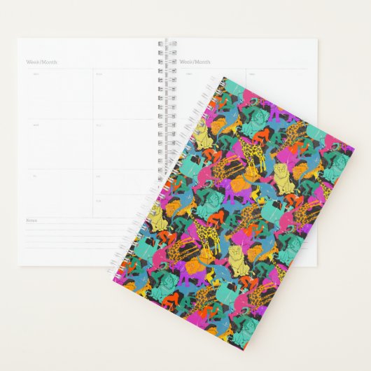 Retro Animal Silhouettes Patroon Planner (Display)
