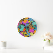 Retro Animal Silhouettes Patroon Ronde Klok (Huis)