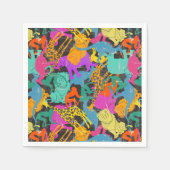 Retro Animal Silhouettes Patroon Servet (Voorkant)