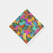 Retro Animal Silhouettes Patroon Servet (Hoek)