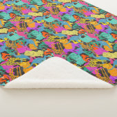 Retro Animal Silhouettes Patroon Sherpa Deken (3/4)